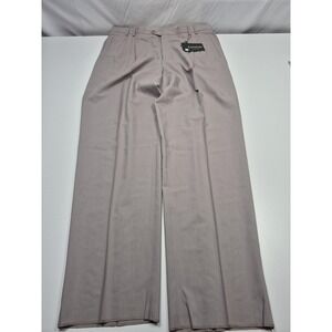 Zanieri Dress Pants Mens 42x36 Beige Wool Pleated Straight Unhemmed Italy NWT
